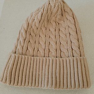 Women's Hat Beige, Winter, Lined, warm